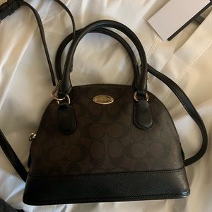Coach Signature print leather handbag